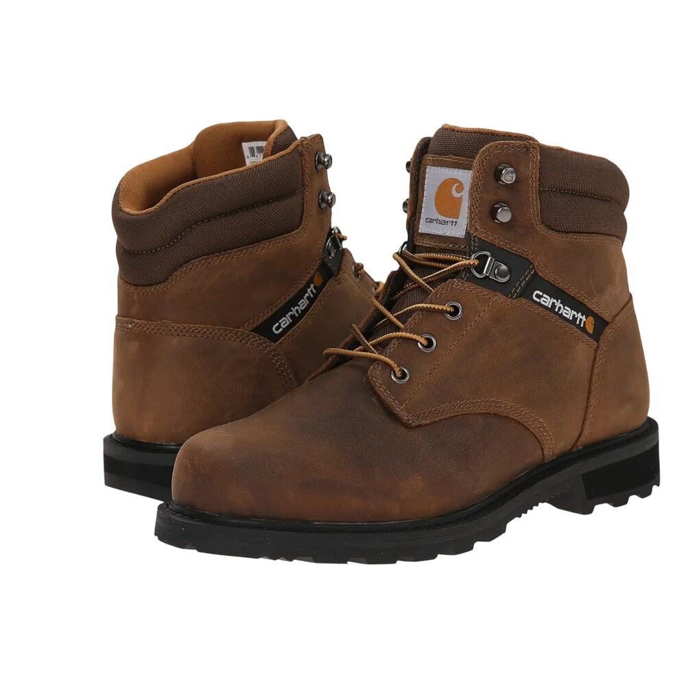 Carhartt Mens Traditional Welt 6" Work Boots Size 10.5 EU 44 Brown Leather EUC